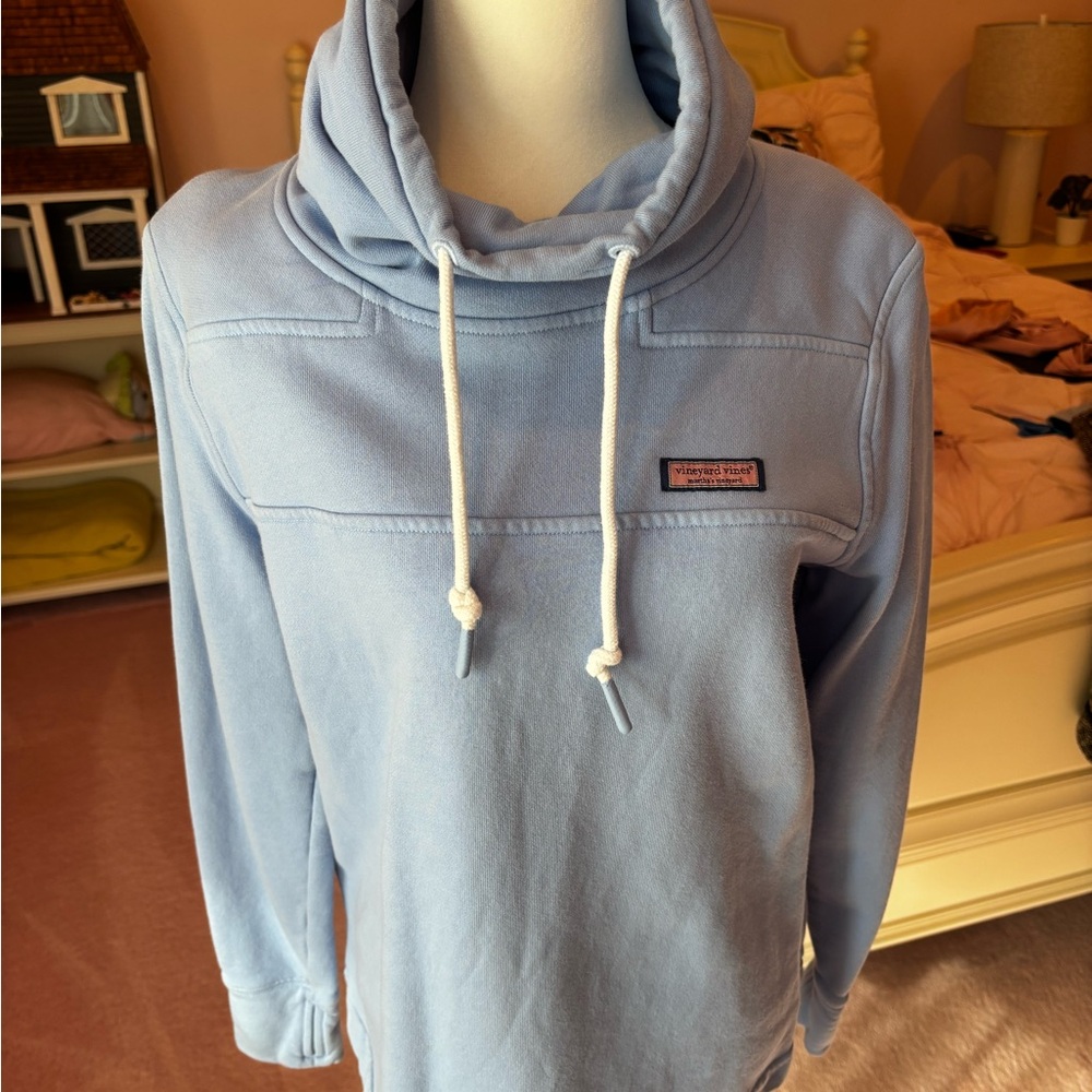 Vineyard Vines Light Blue Mock Neck Sweatshirt